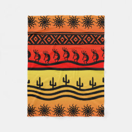 Kokopelli Aztec Tribal Wüste Südwestdesign Fleecedecke