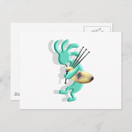 Kokopelli Bagpipe Postkarte (Vorne/Hinten)