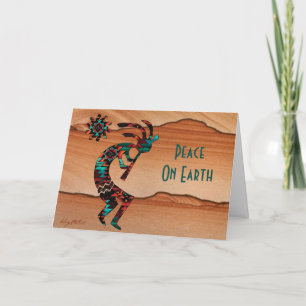 KOKOPELLI BEIM FLÖTENSPIELEN FEIERTAGSKARTE