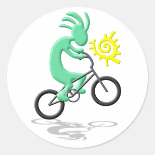 Kokopelli Bicycle Runder Aufkleber