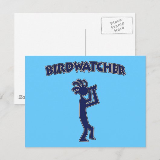 Kokopelli Birdwatcher Postkarte (Vorne/Hinten)
