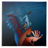 Kokopelli Blues Music 2 6" Fliese (Vorderseite)