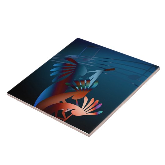 Kokopelli Blues Music 2 6" Fliese (Seite)