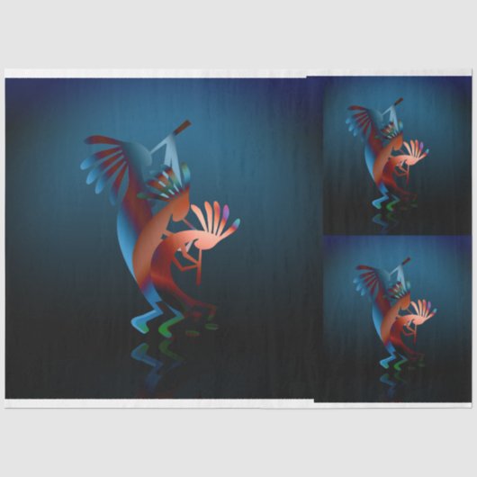 Kokopelli Blues Set Decoupage Seidenpapier (Vorderseite)