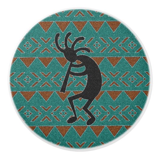 Kokopelli Ceramic Knob. Keramikknauf (Vorderseite)