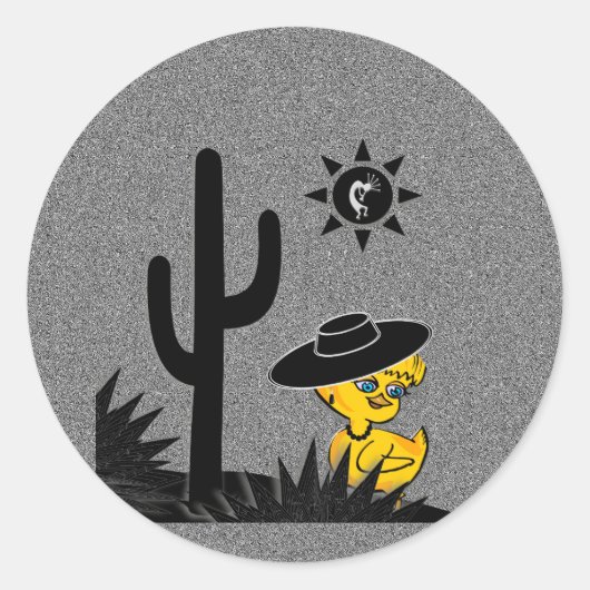 Kokopelli Chick #4 Runder Aufkleber (Vorderseite)