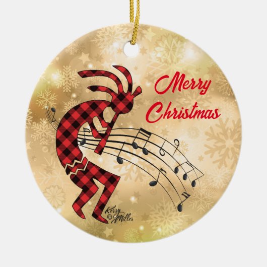 Kokopelli Christi Keramik Ornament (Vorne)