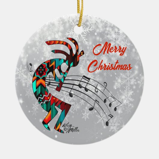 Kokopelli Christi Keramik Ornament (Vorne)