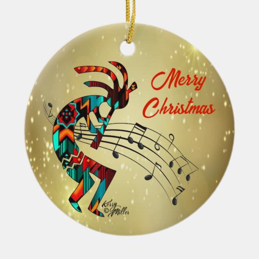 Kokopelli Christi Keramik Ornament (Vorne)