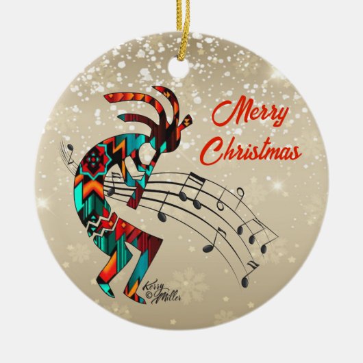 Kokopelli Christi Keramik Ornament (Vorne)