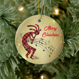 Kokopelli Christi Keramik Ornament