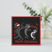 Kokopelli Christmas Flat Begrüßung Feiertagskarte (Stehend Vorderseite)