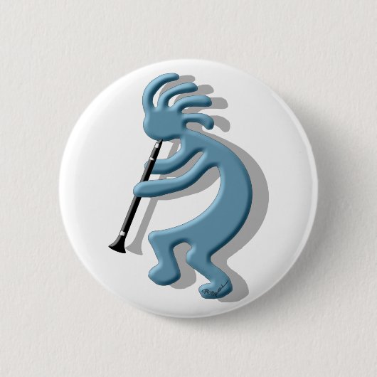 Kokopelli Clarinet Button (Vorderseite)