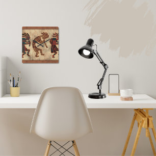 Kokopelli Clock Southwestern Decor Quadratische Wanduhr