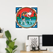 Kokopelli Color Poster (Heimbüro)
