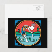 Kokopelli Color Postkarte (Vorne/Hinten)