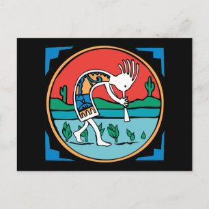Kokopelli Color Postkarte
