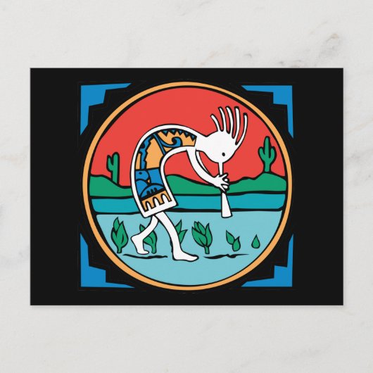 Kokopelli Color Postkarte (Vorderseite)