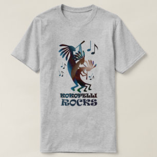 Kokopelli Dance Musiker Basic Grau T T-Shirt