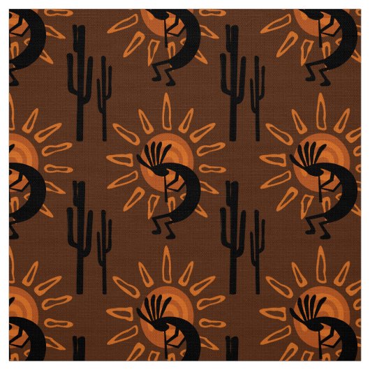 Kokopelli Desert Southwest Sun Brown Stoff (Muster)