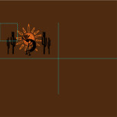 Kokopelli Desert Sun Southwest Rustic Brown DIY Stoff (Kachel)