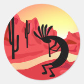Kokopelli Desert Sunset Sticker (Vorderseite)