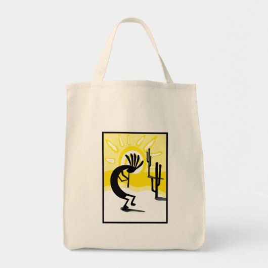 Kokopelli Desert Two Cactus Tote Bag Tragetasche (Vorne)