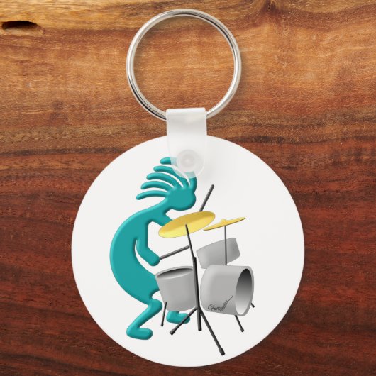 Kokopelli Drummer Schlüsselanhänger (Vorderseite)