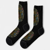 Kokopelli Duo - Mann im Maze - Dreamcatcher 1 Socken (Linkes Detail)