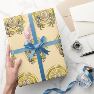 Kokopelli Duo - Mann im Maze - Sonne 1 Geschenkpapier