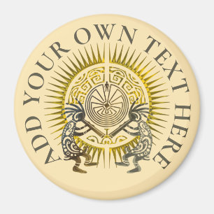 Kokopelli Duo - Mann im Maze - Sonne 1 Magnet