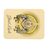 Kokopelli Duo - Mann im Maze - Sonne 1 Magnet (Horizontal)