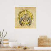 Kokopelli Duo - Mann im Maze - Sonne 1 Poster (Küche)