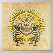 Kokopelli Duo - Mann im Maze - Sonne 1 Poster (Vorne)