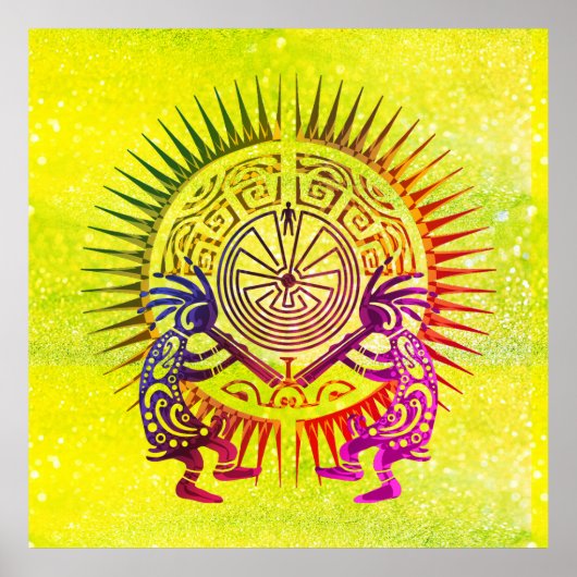 Kokopelli Duo - Mann im Maze - Sun 1a Poster (Vorne)
