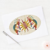 KOKOPELLI DUO SUN + Ihre Ideen Ovaler Aufkleber (Umschlag)