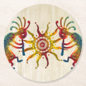 KOKOPELLI DUO SUN + Ihre Ideen Runder Pappuntersetzer (Vorderseite)