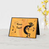 Kokopelli erhält Musik-Grußkarte Karte (Gelbe Blume)