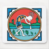 Kokopelli Farbe Mousepad (Vorne)
