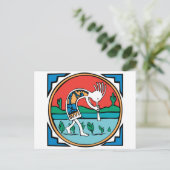 Kokopelli Farbe Postkarte (Stehend Vorderseite)
