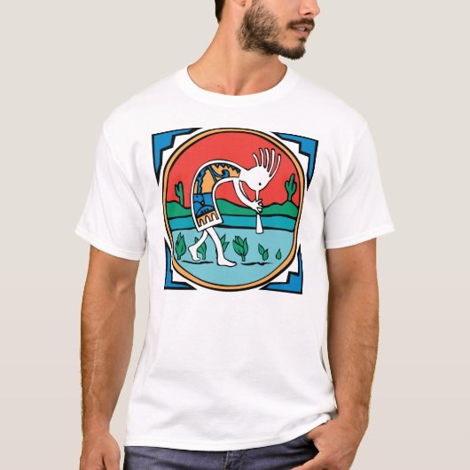 Kokopelli Farbe T-Shirt (Vorderseite)