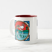 Kokopelli Farbe Zweifarbige Tasse (Vorderseite Links)