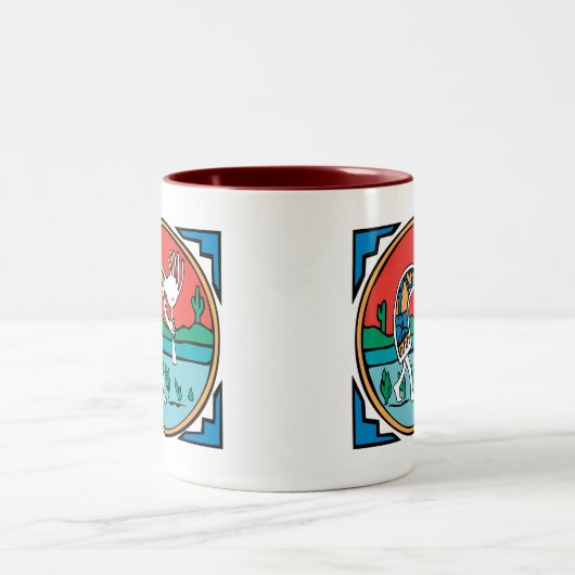 Kokopelli Farbe Zweifarbige Tasse (Mittel)