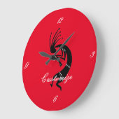 Kokopelli Flöte Player Thunder_Cove Große Wanduhr (Winkel)