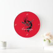 Kokopelli Flöte Player Thunder_Cove Große Wanduhr (Zuhause)