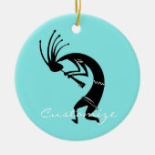 Kokopelli Flöte Player Thunder_Cove Keramik Ornament (Vorne)