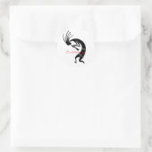 Kokopelli Flöte Player Thunder_Cove Runder Aufkleber (Tasche)