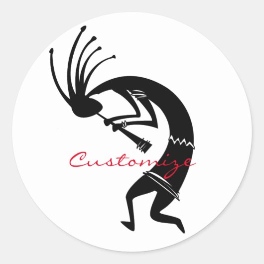 Kokopelli Flöte Player Thunder_Cove Runder Aufkleber (Vorderseite)