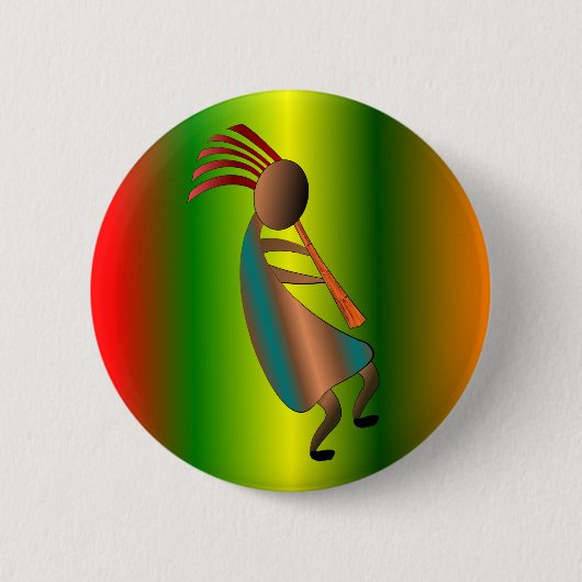 Kokopelli Flötenspieler Button (Vorderseite)