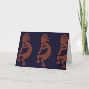Kokopelli-Flute Abbildung: Blau auf Rot Karte